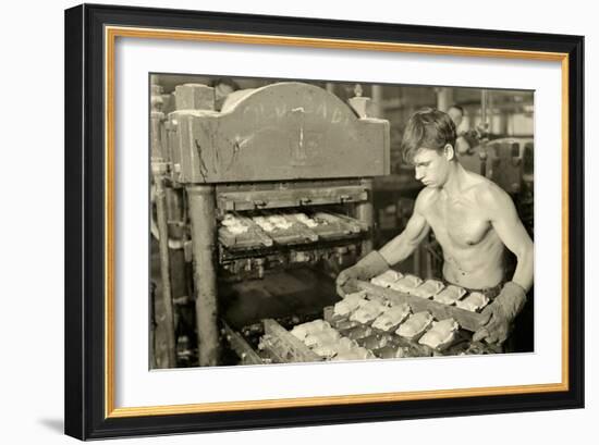 Factory Worker at the Paragon Rubber Company, Massachusetts, 1936-Lewis Wickes Hine-Framed Photographic Print