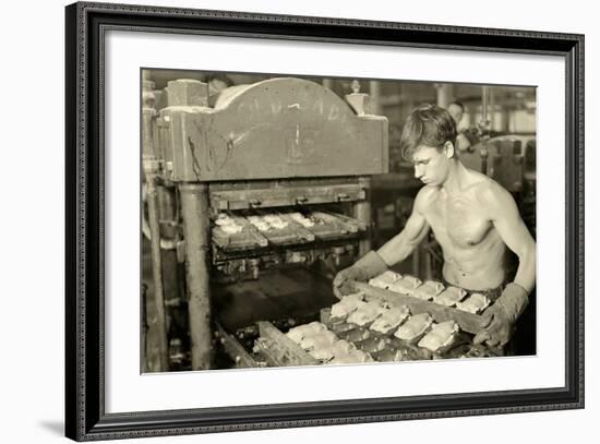 Factory Worker at the Paragon Rubber Company, Massachusetts, 1936-Lewis Wickes Hine-Framed Photographic Print