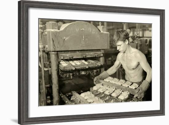 Factory Worker at the Paragon Rubber Company, Massachusetts, 1936-Lewis Wickes Hine-Framed Photographic Print