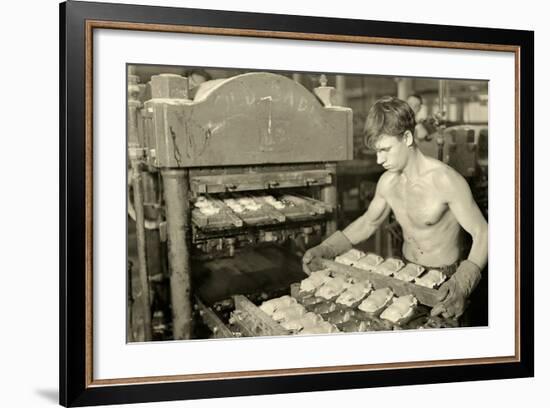 Factory Worker at the Paragon Rubber Company, Massachusetts, 1936-Lewis Wickes Hine-Framed Photographic Print