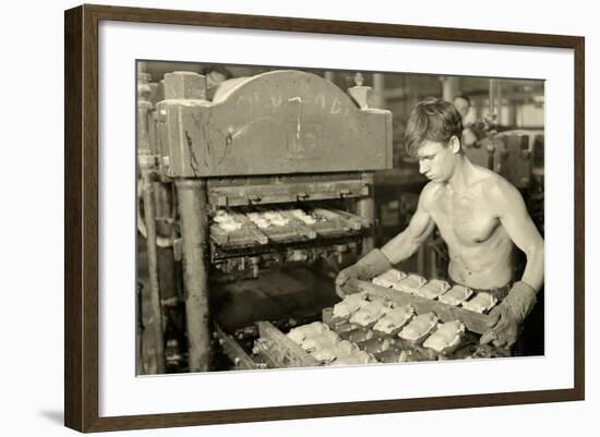 Factory Worker at the Paragon Rubber Company, Massachusetts, 1936-Lewis Wickes Hine-Framed Photographic Print