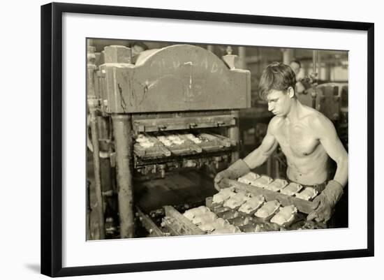 Factory Worker at the Paragon Rubber Company, Massachusetts, 1936-Lewis Wickes Hine-Framed Photographic Print