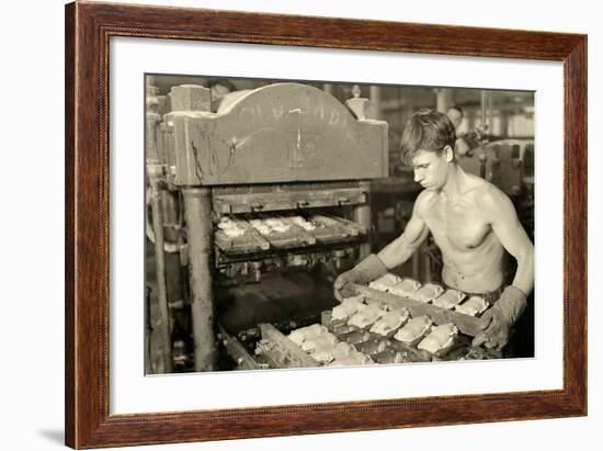 Factory Worker at the Paragon Rubber Company, Massachusetts, 1936-Lewis Wickes Hine-Framed Photographic Print