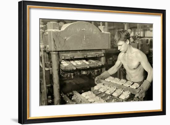 Factory Worker at the Paragon Rubber Company, Massachusetts, 1936-Lewis Wickes Hine-Framed Photographic Print