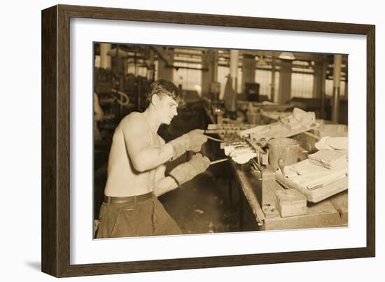 Factory Worker at the Paragon Rubber Company, Massachusetts, 1936-Lewis Wickes Hine-Framed Photographic Print