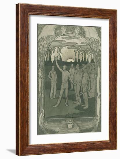 Factory workers stand strong united, 1900-Jan van der Vaardt-Framed Giclee Print