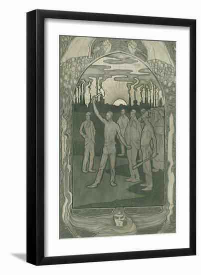 Factory workers stand strong united, 1900-Jan van der Vaardt-Framed Giclee Print