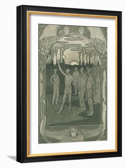 Factory workers stand strong united, 1900-Jan van der Vaardt-Framed Giclee Print