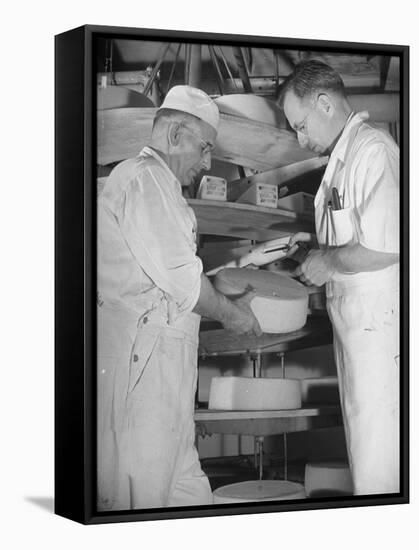 Factory Workers Testing the Newly Manufacture Cheese-Hansel Mieth-Framed Premier Image Canvas