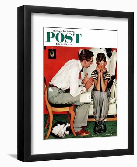 "Facts of Life" Saturday Evening Post Cover, July 14,1951-Norman Rockwell-Framed Giclee Print