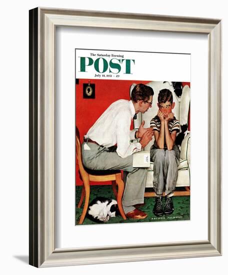 "Facts of Life" Saturday Evening Post Cover, July 14,1951-Norman Rockwell-Framed Giclee Print