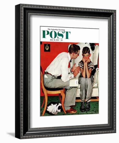 "Facts of Life" Saturday Evening Post Cover, July 14,1951-Norman Rockwell-Framed Giclee Print