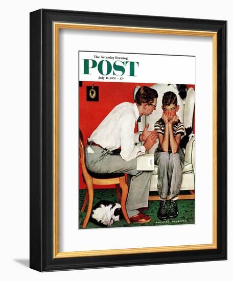 "Facts of Life" Saturday Evening Post Cover, July 14,1951-Norman Rockwell-Framed Giclee Print