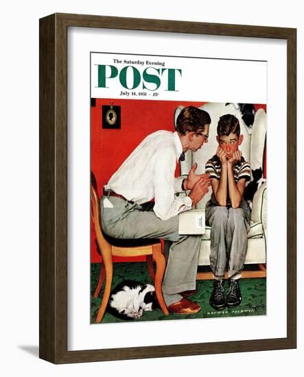 "Facts of Life" Saturday Evening Post Cover, July 14,1951-Norman Rockwell-Framed Giclee Print