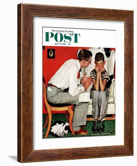 "Facts of Life" Saturday Evening Post Cover, July 14,1951-Norman Rockwell-Framed Giclee Print