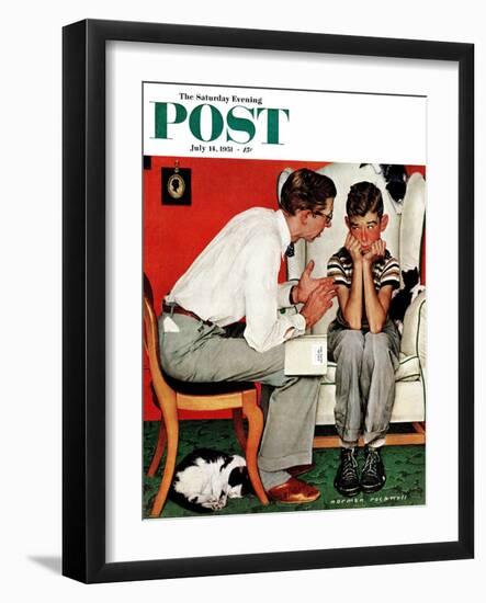 "Facts of Life" Saturday Evening Post Cover, July 14,1951-Norman Rockwell-Framed Giclee Print