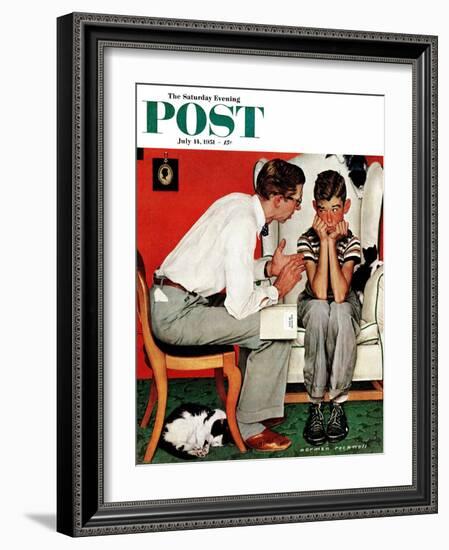 "Facts of Life" Saturday Evening Post Cover, July 14,1951-Norman Rockwell-Framed Giclee Print