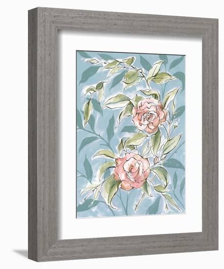 Faded Camellias II-Laura Marr-Framed Art Print