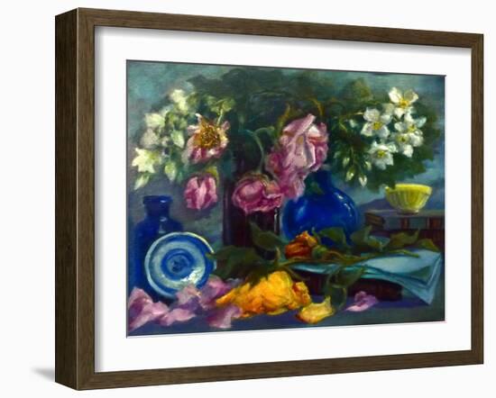 Faded Roses and Orange Blossom,-Lee Campbell-Framed Giclee Print