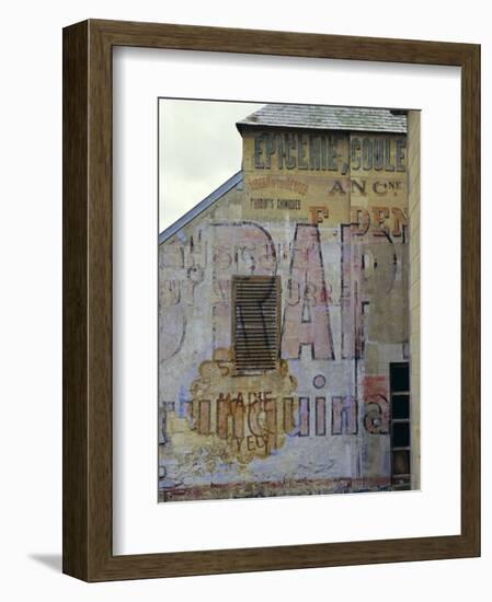 Fading Painted Writing on Back Street Wall, Bayeux, Basse Normandie (Normandy), France, Europe-Walter Rawlings-Framed Photographic Print