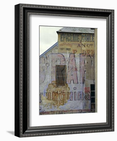 Fading Painted Writing on Back Street Wall, Bayeux, Basse Normandie (Normandy), France, Europe-Walter Rawlings-Framed Photographic Print