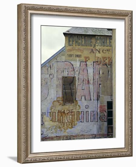 Fading Painted Writing on Back Street Wall, Bayeux, Basse Normandie (Normandy), France, Europe-Walter Rawlings-Framed Photographic Print