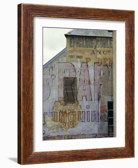 Fading Painted Writing on Back Street Wall, Bayeux, Basse Normandie (Normandy), France, Europe-Walter Rawlings-Framed Photographic Print