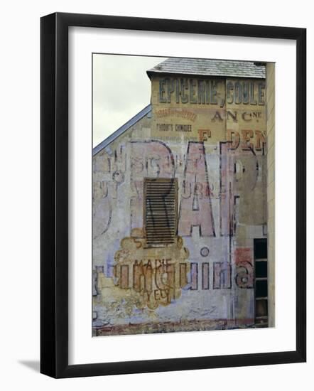 Fading Painted Writing on Back Street Wall, Bayeux, Basse Normandie (Normandy), France, Europe-Walter Rawlings-Framed Photographic Print