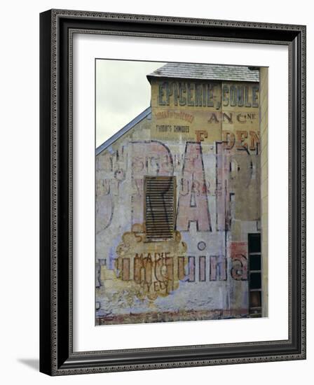 Fading Painted Writing on Back Street Wall, Bayeux, Basse Normandie (Normandy), France, Europe-Walter Rawlings-Framed Photographic Print