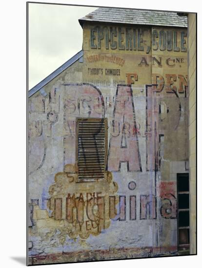 Fading Painted Writing on Back Street Wall, Bayeux, Basse Normandie (Normandy), France, Europe-Walter Rawlings-Mounted Photographic Print
