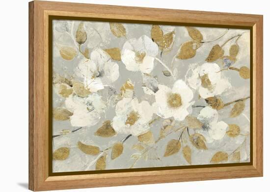 Fading Spring Gray and Gold-Albena Hristova-Framed Stretched Canvas