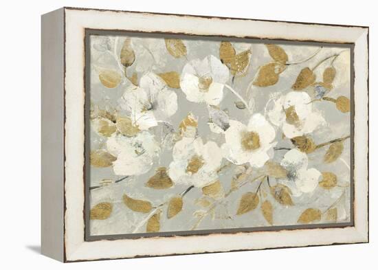 Fading Spring Gray and Gold-Albena Hristova-Framed Stretched Canvas