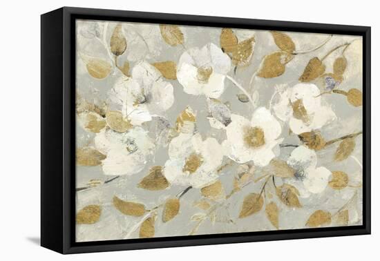 Fading Spring Gray and Gold-Albena Hristova-Framed Stretched Canvas