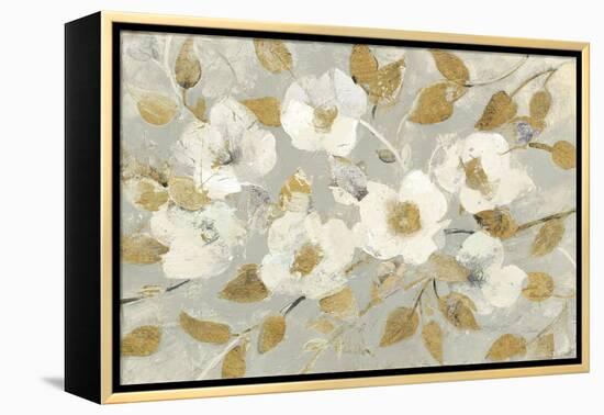 Fading Spring Gray and Gold-Albena Hristova-Framed Stretched Canvas