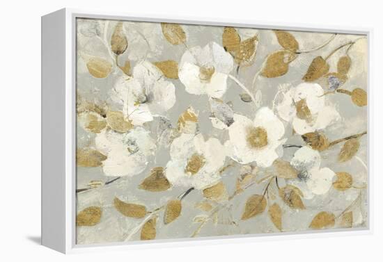 Fading Spring Gray and Gold-Albena Hristova-Framed Stretched Canvas