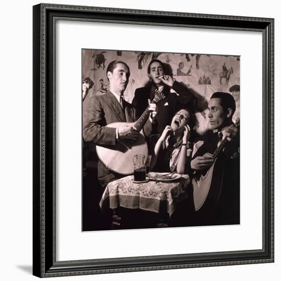 Fado Singer in Portuguese Night Club, 1946-null-Framed Photo