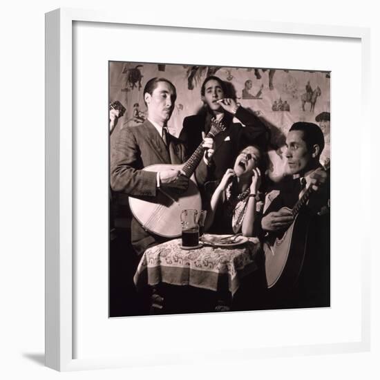 Fado Singer in Portuguese Night Club, 1946-null-Framed Photo