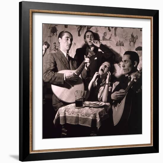 Fado Singer in Portuguese Night Club, 1946-null-Framed Photo