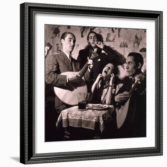 Fado Singer in Portuguese Night Club, 1946-null-Framed Photo