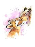 Fox and Baby. Watercolor Illustration. Motherhood Background-Faenkova Elena-Art Print