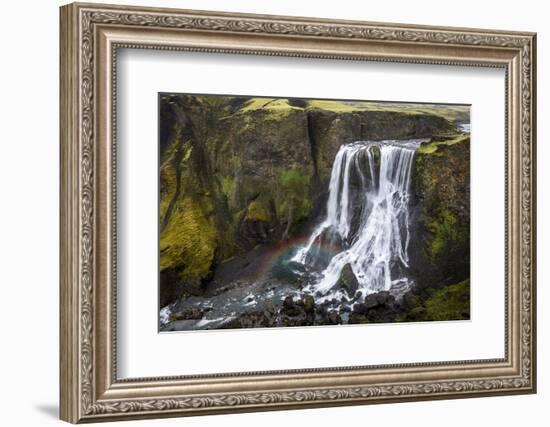 Fagrifoss Waterfall on the Slopes of Laki Crater, Lakagigar, Highlands Region-Andrew Sproule-Framed Photographic Print