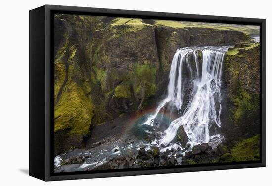 Fagrifoss Waterfall on the Slopes of Laki Crater, Lakagigar, Highlands Region-Andrew Sproule-Framed Premier Image Canvas