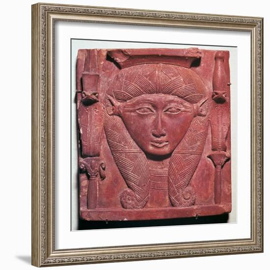 Faience head of the Egyptian goddess Hathor-Unknown-Framed Giclee Print