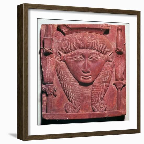 Faience head of the Egyptian goddess Hathor-Unknown-Framed Giclee Print