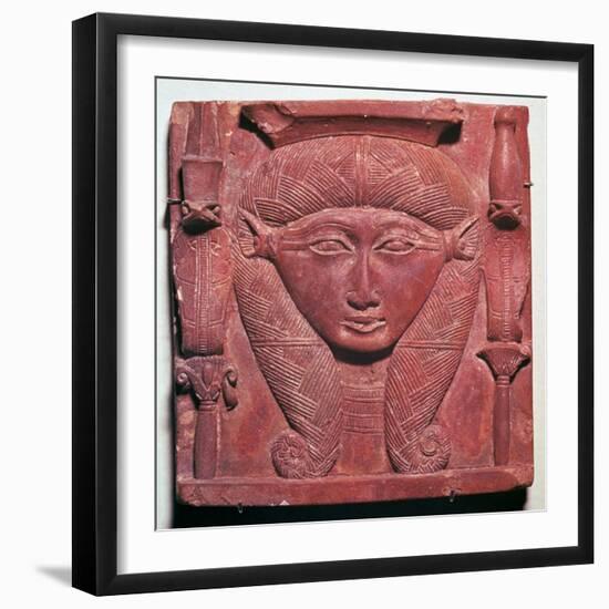 Faience head of the Egyptian goddess Hathor-Unknown-Framed Giclee Print