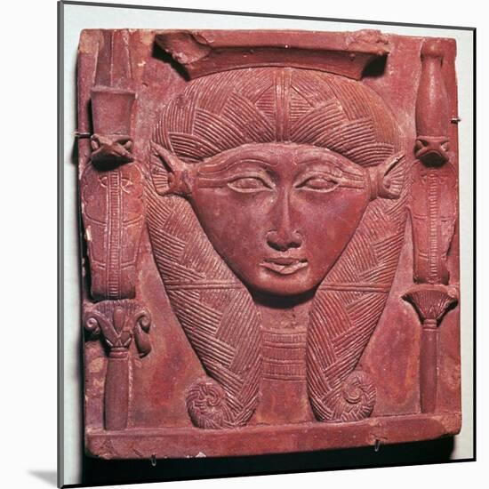Faience head of the Egyptian goddess Hathor-Unknown-Mounted Giclee Print