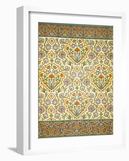 Faience Mural with Border Using Highly Stylised Repeating Patterns Using Plant Forms, from a Kiosk-Emile Prisse d'Avennes-Framed Giclee Print