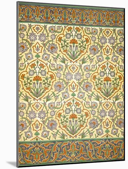 Faience Mural with Border Using Highly Stylised Repeating Patterns Using Plant Forms, from a Kiosk-Emile Prisse d'Avennes-Mounted Giclee Print