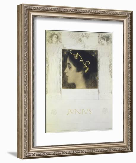 Fair Drawing for the Allegory Junius 1896-Gustav Klimt-Framed Giclee Print