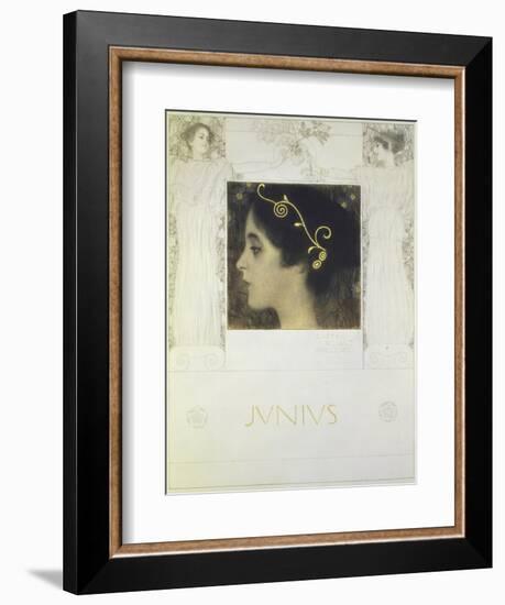 Fair Drawing for the Allegory Junius 1896-Gustav Klimt-Framed Giclee Print